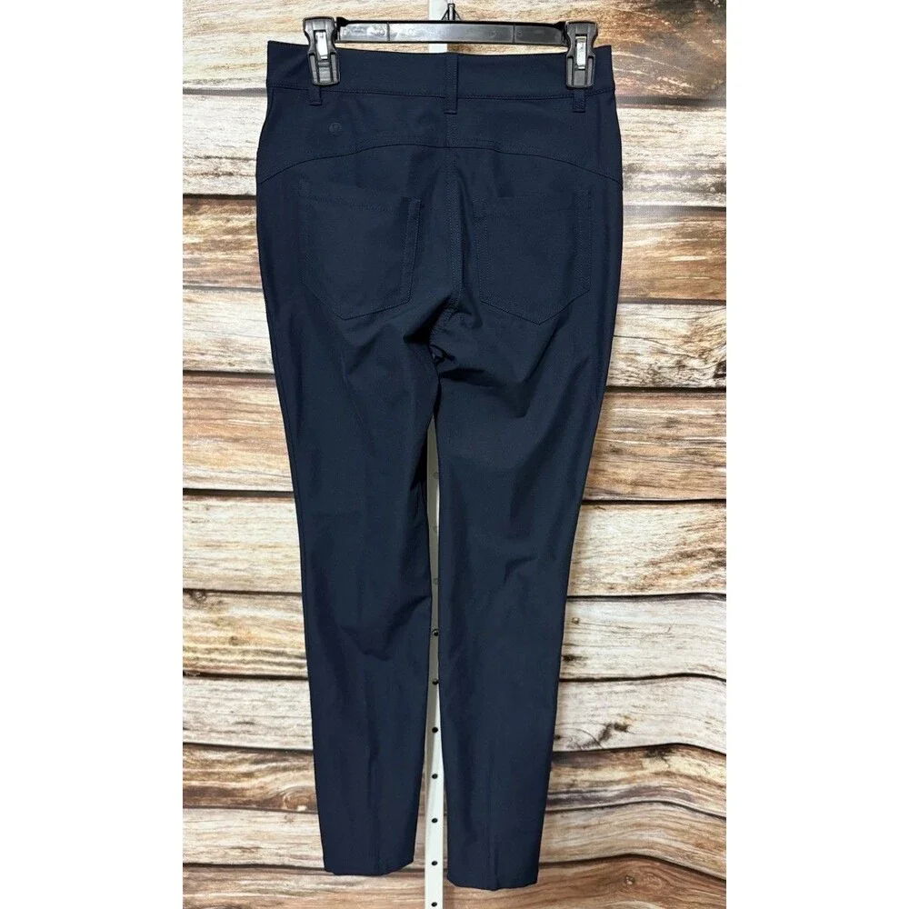 Lululemon Pants Womens Sz 4 Navy Blue Skinny Stretch Nylon Zip Fly Technical